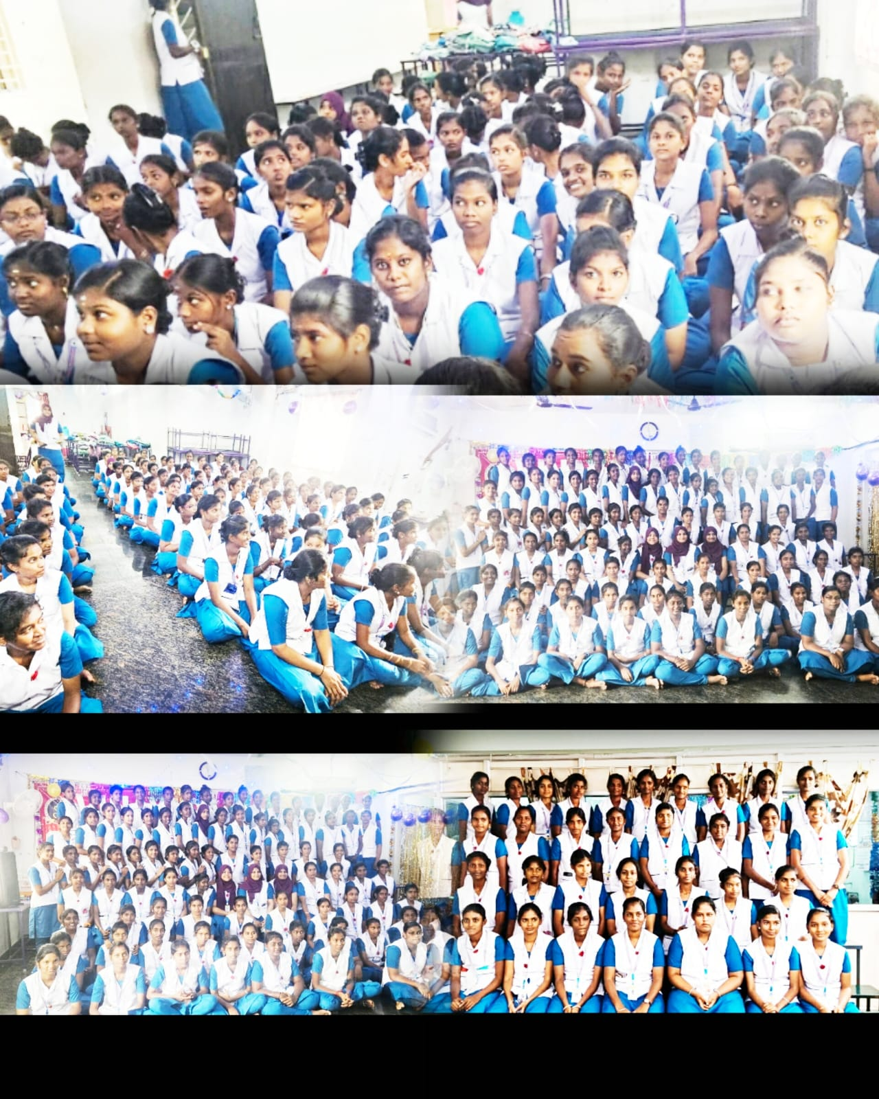 Vinayaga nursing college – combined photograph collage of all batches of students together
